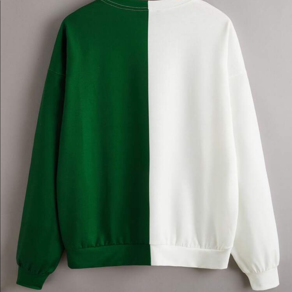 Drop Shoulder Colorblock Tiger Print Pullover